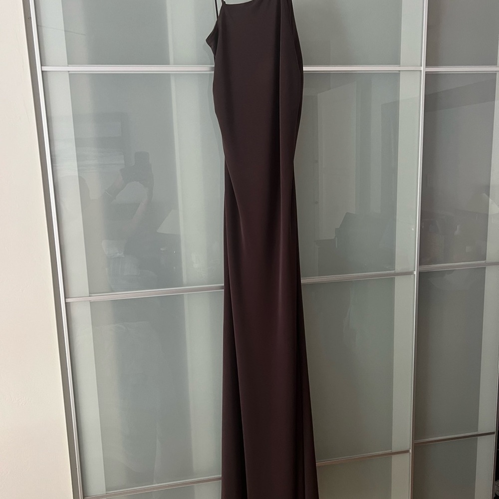 Reformation Chocolate Brown Bias Slip Gown - Picture 5 of 7